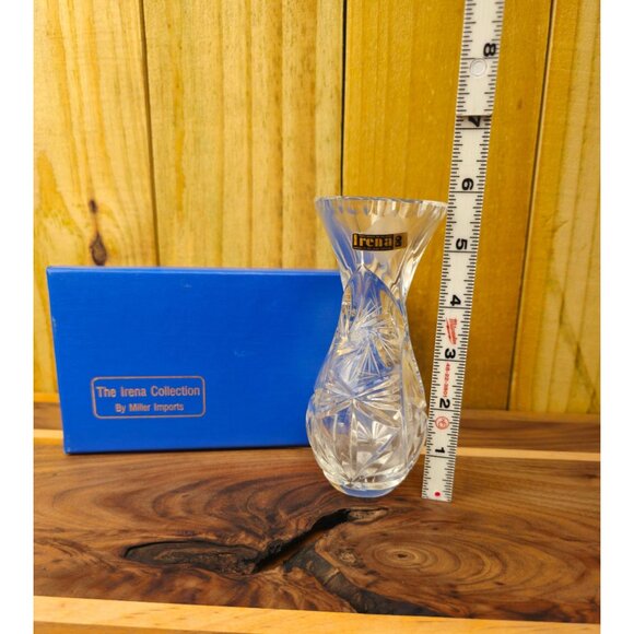 The Irena Collection Lead Crystal Decorative Mini Vase By Miller Imports 4.5" Cl - Picture 1 of 4